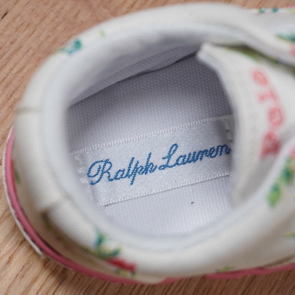 Ralph Lauren Toddler Keaton Floral Canvas Pink Size 3 M Brand New - Picture 8 of 12